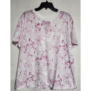 Winnie the pooh women's shirt 2XL pink and white